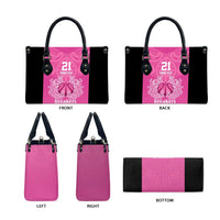 New Zealand Custom Leather Bag Fire Basketball Maori Tribal Pink - Polynesian Pride