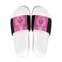 New Zealand Custom Slide Sandals Fire Basketball Maori Tribal Pink - Polynesian Pride