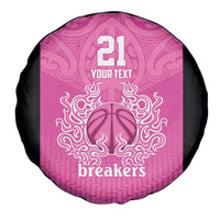 New Zealand Custom Spare Tire Cover Fire Basketball Maori Tribal Pink - Polynesian Pride