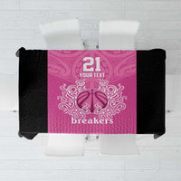 New Zealand Custom Tablecloth Fire Basketball Maori Tribal Pink - Polynesian Pride