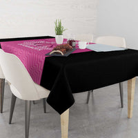 New Zealand Custom Tablecloth Fire Basketball Maori Tribal Pink - Polynesian Pride