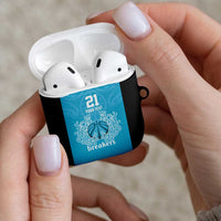 New Zealand Custom AirPods Case Fire Basketball Maori Tribal Sky Blue LT9 - Polynesian Pride
