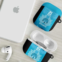 New Zealand Custom AirPods Case Fire Basketball Maori Tribal Sky Blue LT9 - Polynesian Pride