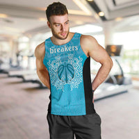 New Zealand Custom Men Tank Top Fire Basketball Maori Tribal Sky Blue - Polynesian Pride