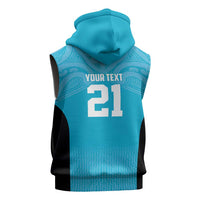 New Zealand Custom Sleeveless Zip Hoodie Fire Basketball Maori Tribal Sky Blue LT9 - Polynesian Pride