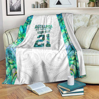 Custom New Zealand Aotearoa Blanket Green Maori Paua Shell Indigenous - Polynesian Pride