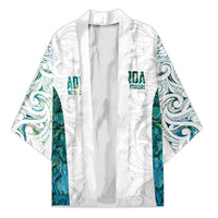 Custom New Zealand Aotearoa Kimono Green Maori Paua Shell Indigenous LT9 Unisex Green - Polynesian Pride