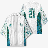 Custom New Zealand Aotearoa Kimono Green Maori Paua Shell Indigenous LT9 - Polynesian Pride