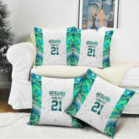 Custom New Zealand Aotearoa Pillow Cover Green Maori Paua Shell Indigenous - Polynesian Pride