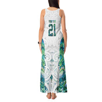 Custom New Zealand Aotearoa Tank Maxi Dress Green Maori Paua Shell Indigenous - Polynesian Pride