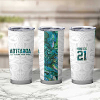 Custom New Zealand Aotearoa Tumbler Cup Green Maori Paua Shell Indigenous - Polynesian Pride