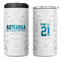 Custom New Zealand Aotearoa 4 in 1 Can Cooler Tumbler Maori Paua Shell Indigenous - Polynesian Pride