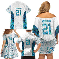 Custom New Zealand Aotearoa Family Matching Off Shoulder Short Dress and Hawaiian Shirt Maori Paua Shell Indigenous LT9 - Polynesian Pride