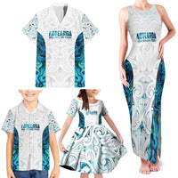Custom New Zealand Aotearoa Family Matching Tank Maxi Dress and Hawaiian Shirt Maori Paua Shell Indigenous - Polynesian Pride