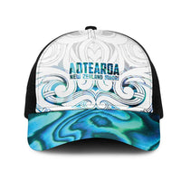 New Zealand Aotearoa Mesh Trucker Cap Maori Papua Shell Indigenous LT9 One Size Black Blue - Polynesian Pride
