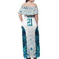 Custom New Zealand Aotearoa Off Shoulder Maxi Dress Maori Paua Shell Indigenous - Polynesian Pride