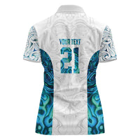 Custom New Zealand Aotearoa Women Polo Shirt Maori Paua Shell Indigenous - Polynesian Pride