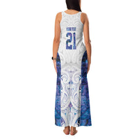 Custom New Zealand Aotearoa Family Matching Tank Maxi Dress and Hawaiian Shirt Purple Maori Paua Shell Indigenous - Polynesian Pride
