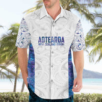 Custom New Zealand Aotearoa Hawaiian Shirt Purple Maori Paua Shell Indigenous - Polynesian Pride
