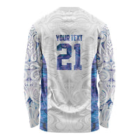 Custom New Zealand Aotearoa Long Sleeve Shirt Purple Maori Paua Shell Indigenous - Polynesian Pride