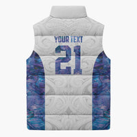 Custom New Zealand Aotearoa Sleeveless Puffer Jacket Purple Maori Paua Shell Indigenous - Polynesian Pride