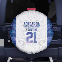 Custom New Zealand Aotearoa Spare Tire Cover Purple Maori Paua Shell Indigenous - Polynesian Pride