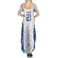 Custom New Zealand Aotearoa Summer Maxi Dress Purple Maori Paua Shell Indigenous - Polynesian Pride