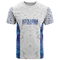 Custom New Zealand Aotearoa T Shirt Purple Maori Paua Shell Indigenous - Polynesian Pride
