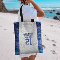 Custom New Zealand Aotearoa Tote Bag Purple Maori Paua Shell Indigenous - Polynesian Pride