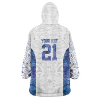 Custom New Zealand Aotearoa Wearable Blanket Hoodie Purple Maori Paua Shell Indigenous - Polynesian Pride