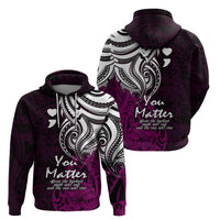 Your Matter Suicide Prevention Hoodie Pink Polynesian Tribal LT9 - Polynesian Pride