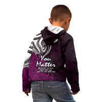 Your Matter Suicide Prevention Kid Hoodie Pink Polynesian Tribal LT9 - Polynesian Pride