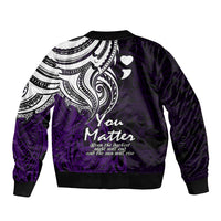 Your Matter Suicide Prevention Bomber Jacket Purple Polynesian Tribal LT9 - Polynesian Pride