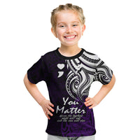 Your Matter Suicide Prevention Kid T Shirt Purple Polynesian Tribal LT9 Purple - Polynesian Pride