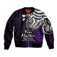 Your Matter Suicide Prevention Sleeve Zip Bomber Jacket Purple Polynesian Tribal LT9 Unisex Purple - Polynesian Pride