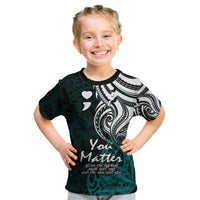 Your Matter Suicide Prevention Kid T Shirt Turqoise Polynesian Tribal LT9 Turquoise - Polynesian Pride