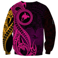 Papua New Guinea Island Sweatshirt Bird of Paradise with Gold Polynesian Tribal LT9 - Polynesian Pride