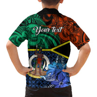 Personalised Tafea Day Family Matching Short Sleeve Bodycon Dress and Hawaiian Shirt Vanuatu Sand Drawing With Polynesian Pattern LT9 - Polynesian Pride