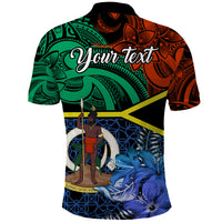 Personalised Tafea Day Polo Shirt Vanuatu Sand Drawing With Polynesian Pattern LT9 - Polynesian Pride