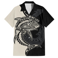 Personalised Polynesia Fishing Family Matching Long Sleeve Bodycon Dress and Hawaiian Shirt With Maori Hei Matau Fish Hook Gold Art LT9 Dad's Shirt - Short Sleeve Gold - Polynesian Pride