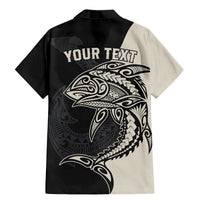 Personalised Polynesia Fishing Family Matching Mermaid Dress and Hawaiian Shirt With Maori Hei Matau Fish Hook Gold Art LT9 - Polynesian Pride