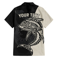 Personalised Polynesia Fishing Family Matching Off Shoulder Maxi Dress and Hawaiian Shirt With Maori Hei Matau Fish Hook Gold Art LT9 - Polynesian Pride