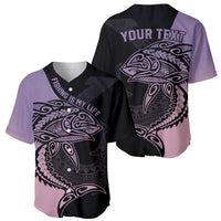 Personalised Polynesia Fishing Baseball Jersey With Maori Hei Matau Fish Hook Pastel Art LT9 - Polynesian Pride