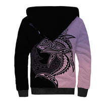 Personalised Polynesia Fishing Sherpa Hoodie With Maori Hei Matau Fish Hook Pastel Art LT9 - Polynesian Pride