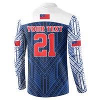 Custom Rugby Toa Samoa Button Sweatshirt Samoa mo Samoa Island Warrior Pride - Polynesian Pride