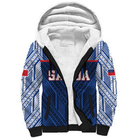 Custom Rugby Toa Samoa Sherpa Hoodie Samoa mo Samoa Island Warrior Pride LT9 Unisex Blue - Polynesian Pride