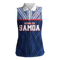 Custom Rugby Toa Samoa Women Sleeveless Polo Shirt Samoa mo Samoa Island Warrior Pride LT9 Female Blue - Polynesian Pride