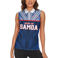 Custom Rugby Toa Samoa Women Sleeveless Polo Shirt Samoa mo Samoa Island Warrior Pride LT9 - Polynesian Pride