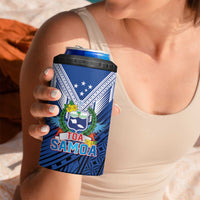 Custom Rugby Toa Samoa 4 in 1 Can Cooler Tumbler Samoa mo Samoa Strength in Tatau - Polynesian Pride