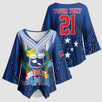 Custom Rugby Toa Samoa Kimono Sleeve Blouse Samoa mo Samoa Strength in Tatau - Polynesian Pride
